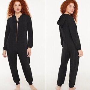 SAVAGE X FENTY Sleep & Shine Black Hooded Jumpsuit - Large